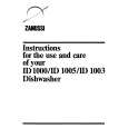 ZANUSSI ID1003 Manual de Usuario
