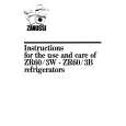 ZANUSSI ZR60/3W Manual de Usuario