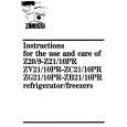 ZANUSSI ZV21/10PR Manual de Usuario