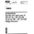 ZANUSSI ZF67/51 Manual de Usuario