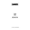 ZANUSSI ZCV511N Manual de Usuario