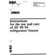 ZANUSSI ZF49/54 Manual de Usuario