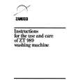 ZANUSSI ZT989 Manual de Usuario