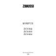 ZANUSSI ZCS 632 Manual de Usuario