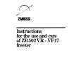ZANUSSI ZB502V Manual de Usuario