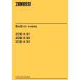 ZANUSSI ZOBK92QX Manual de Usuario