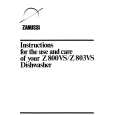 ZANUSSI Z803VS Manual de Usuario