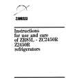 ZANUSSI ZR85L Manual de Usuario