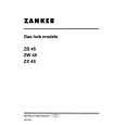 ZANKER ZW45 Manual de Usuario