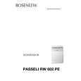 ROSENLEW PASSELI RW 602 PE Manual de Usuario