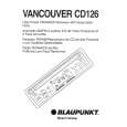 BLAUPUNKT VANCOUVER CD126 Manual de Usuario