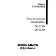 ARTHUR MARTIN ELECTROLUX DE0270W Manual de Usuario