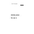ZANUSSI TD320E Manual de Usuario