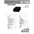 SONY ACF200 Manual de Servicio