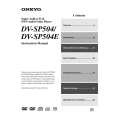 ONKYO DV-SP504 Manual de Usuario