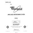 WHIRLPOOL MW3200XW0 Catálogo de piezas