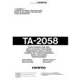 ONKYO TA-2058 Manual de Usuario