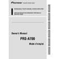 PIONEER PRS-A700/XH/EW5 Manual de Usuario