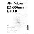 NIKON AF-I NIKKOR ED 600MMF/4D IF Manual de Usuario