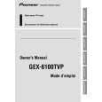 PIONEER GEX-6100TVP/EW Manual de Usuario