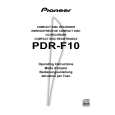 PIONEER PDR-F10 Manual de Usuario