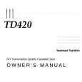 HARMAN KARDON TD420 Manual de Usuario