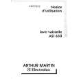 ARTHUR MARTIN ELECTROLUX ASI650B BRAUN Manual de Usuario