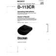 SONY D-113CR Manual de Usuario