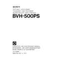SONY BVH-500PS Manual de Usuario