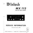 MCINTOSH MX 113 Manual de Servicio