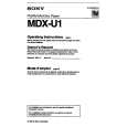 SONY MDXU1 Manual de Usuario
