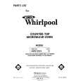 WHIRLPOOL MW8100XL2 Catálogo de piezas