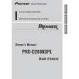 PIONEER PRS-D2000SPL/XS/UC Manual de Usuario