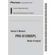 PIONEER PRS-D1200SPL/XUEW5 Manual de Usuario