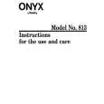 TRICITY BENDIX ONYX 813 Manual de Usuario