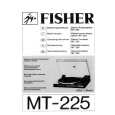 FISHER MT-225 Manual de Usuario