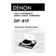 DENON DP-61F Manual de Usuario
