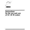 ZANUSSI GC20M Manual de Usuario