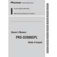 PIONEER PRS-D2000SPL/XSEW5 Manual de Usuario