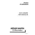 ARTHUR MARTIN ELECTROLUX ASF620W Manual de Usuario