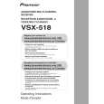 PIONEER VSX-518-K/KUCXJ Manual de Usuario