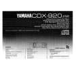 YAMAHA CDX-920 Manual de Usuario