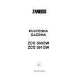 ZANUSSI ZCG561GW Manual de Usuario