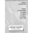 ARTHUR MARTIN ELECTROLUX TE0012W Manual de Usuario